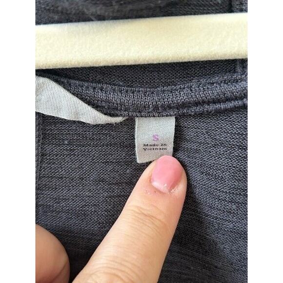 Athleta Blissful Wrap Cardigan Sweater Hooded Open Drape Front Knit Gray Small - Picture 3 of 8